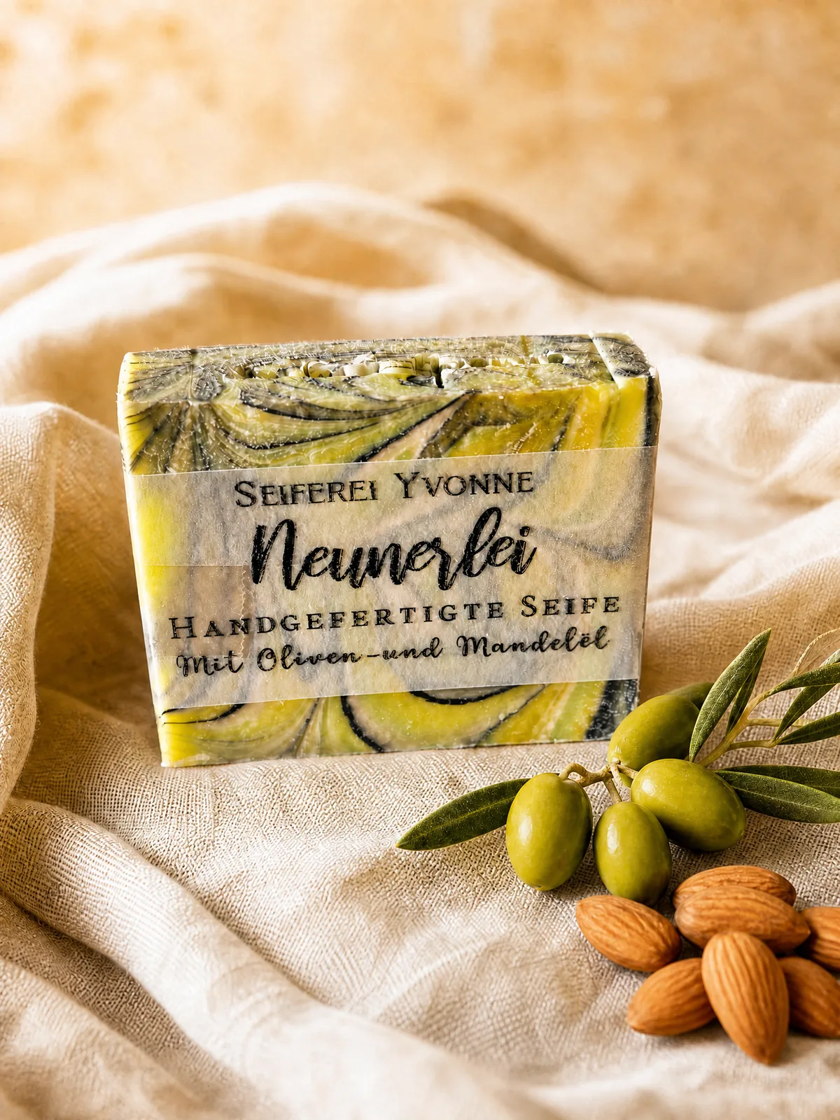 Seiferei Yvonne · Seife Neunerlei · Kräutermix mit Oliven- und Mandelöl