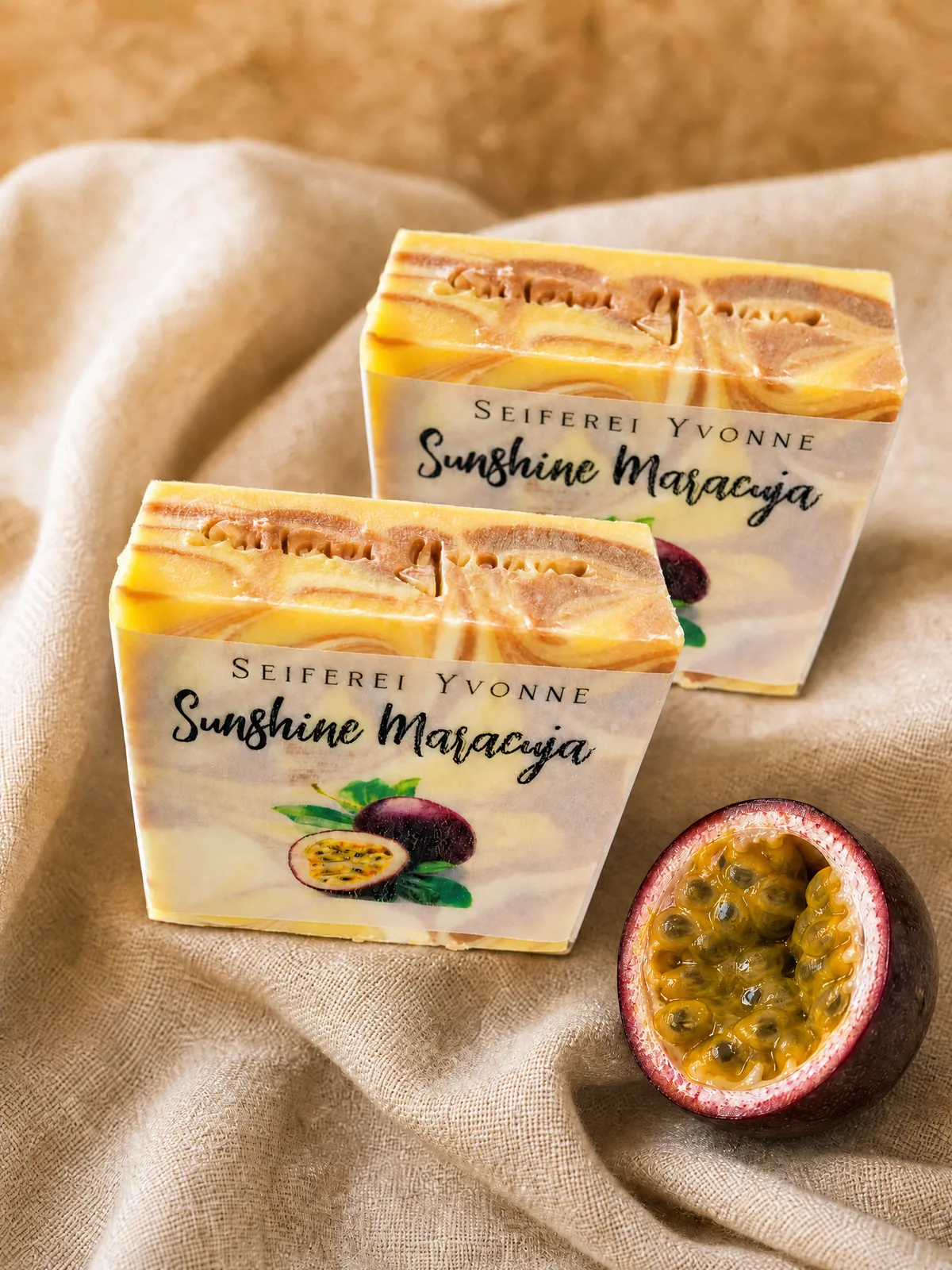 Seiferei Yvonne · Seife Sunshine Maracuja · fruchtiger Maracuja-Duft
